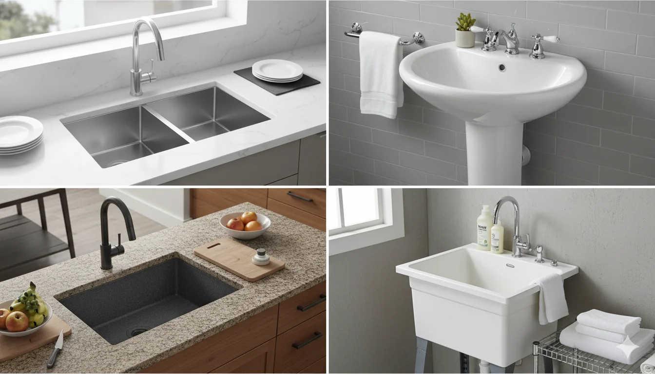 Différents types d'éviers